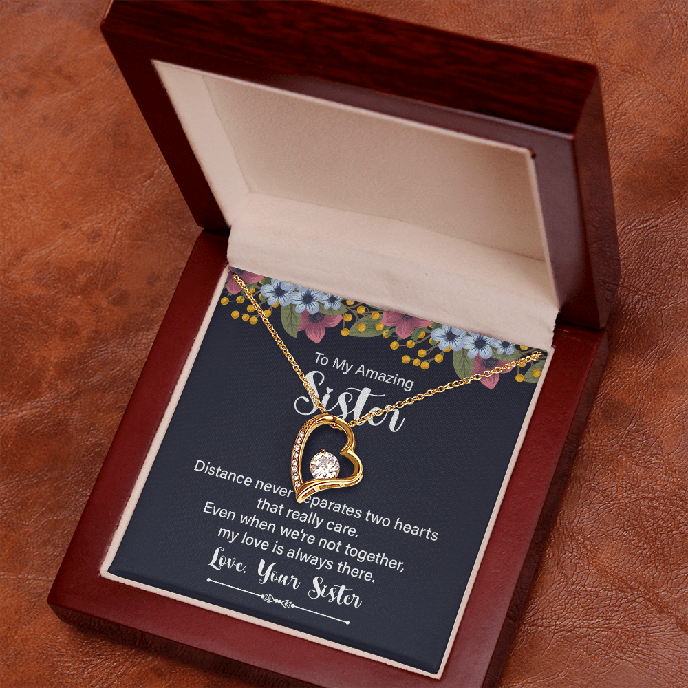 Forever Love Necklace:To My Amazing Sister Distance Never Separates