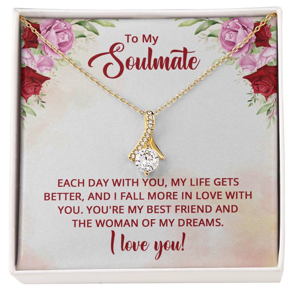 Alluring Beauty Necklace:To My Soulmate Each Day With You