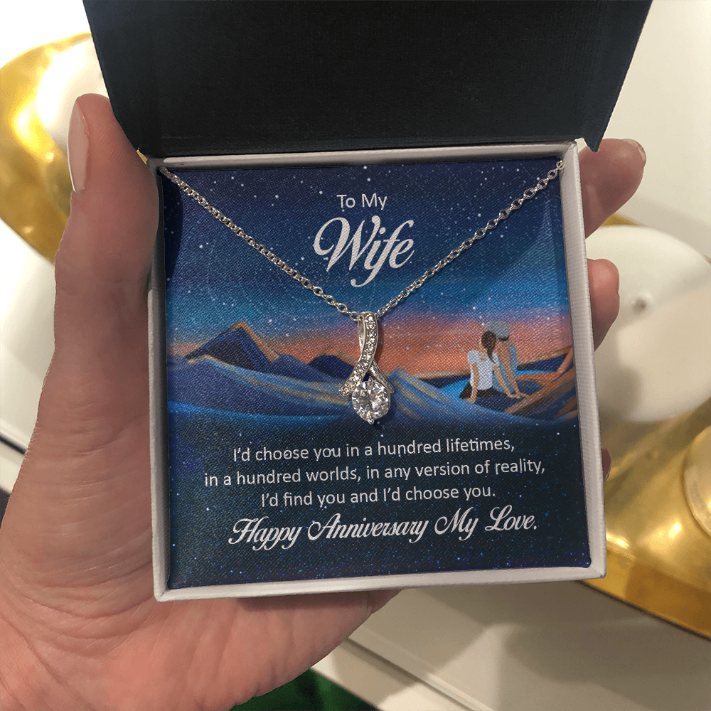 Alluring Beauty Necklace:To My Wife Happy Anniversary My Love