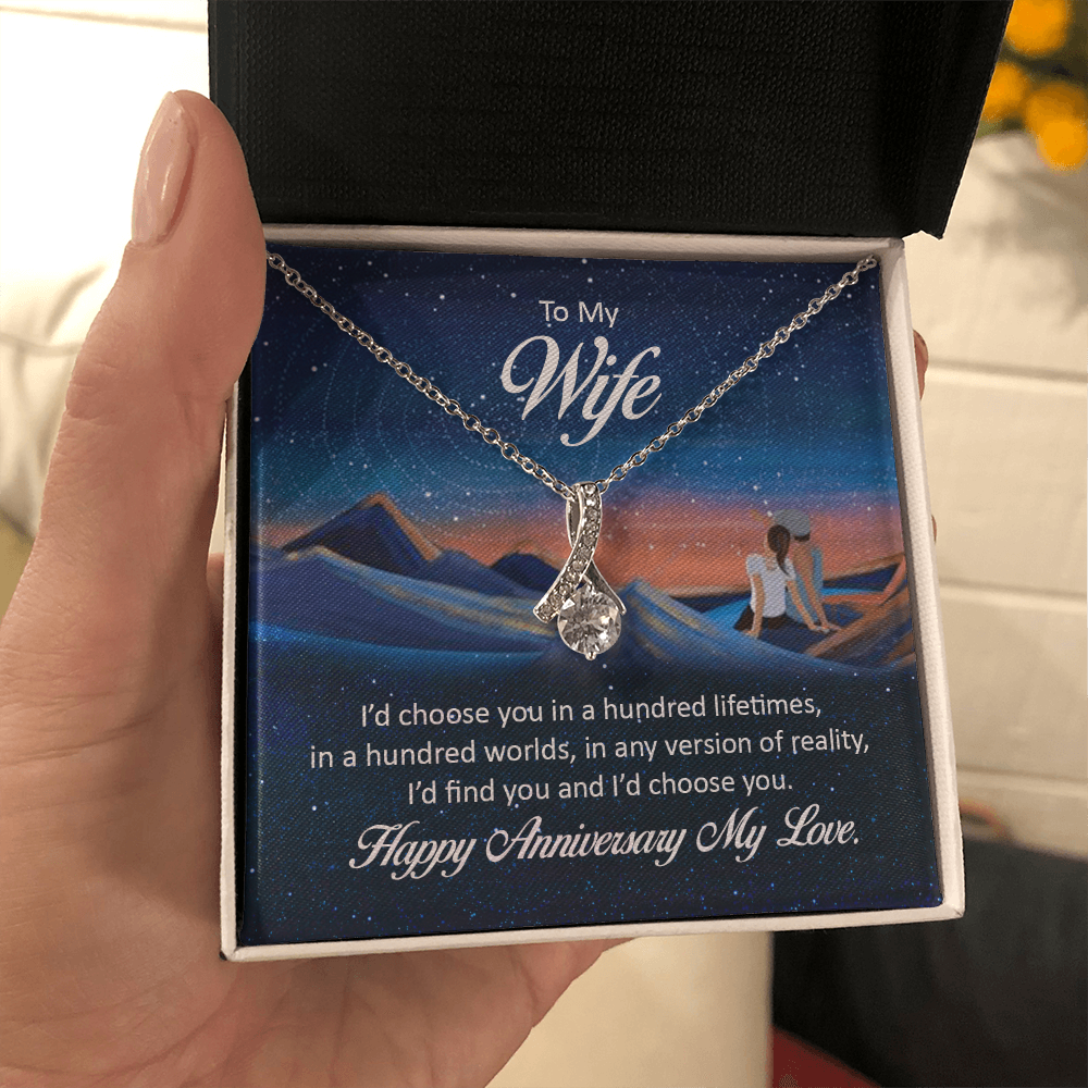 Alluring Beauty Necklace:To My Wife Happy Anniversary My Love