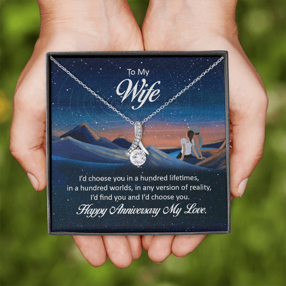 Alluring Beauty Necklace:To My Wife Happy Anniversary My Love