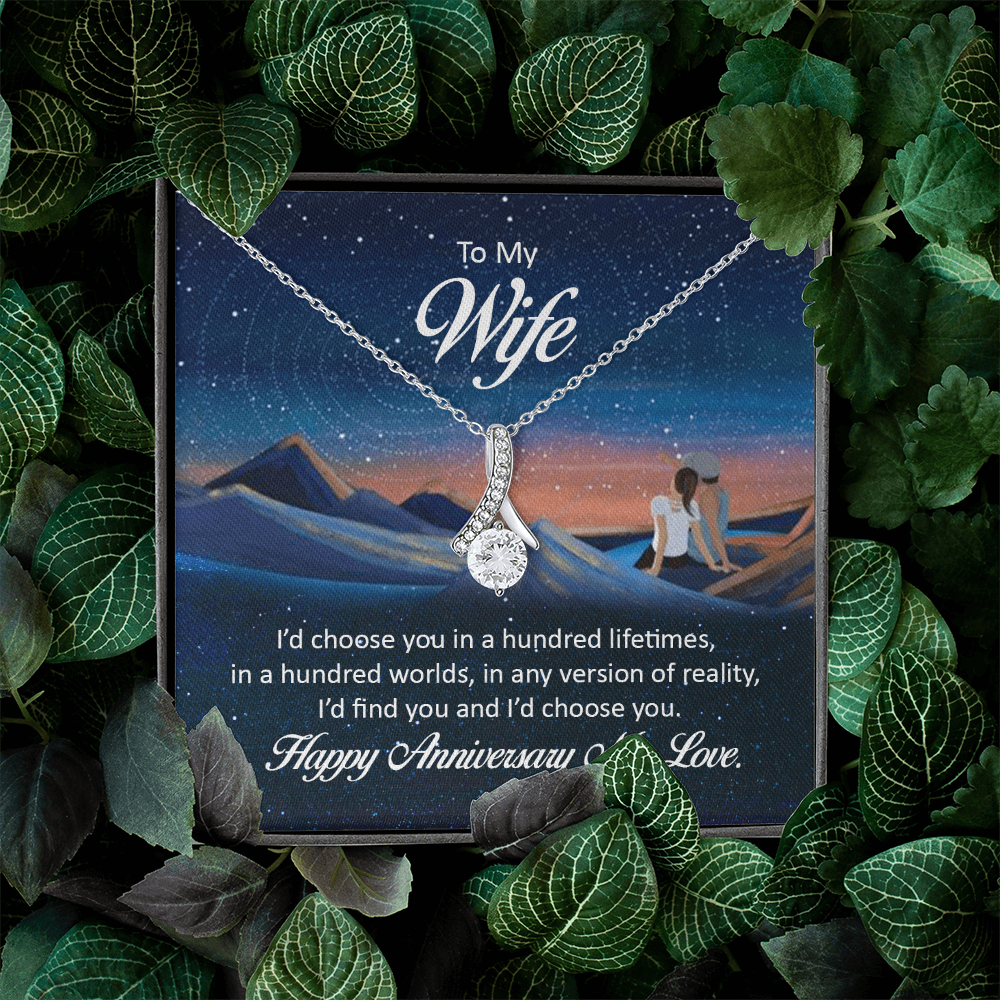 Alluring Beauty Necklace:To My Wife Happy Anniversary My Love