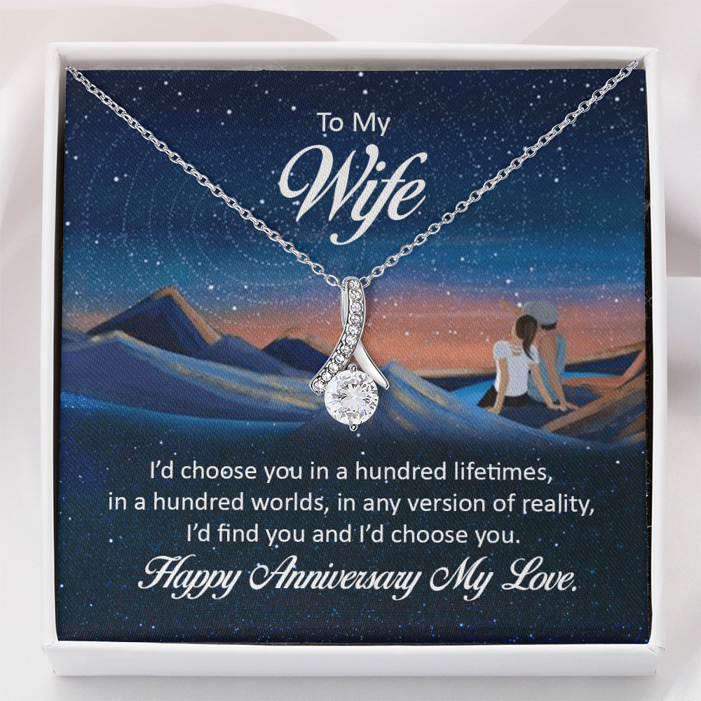 Alluring Beauty Necklace:To My Wife Happy Anniversary My Love