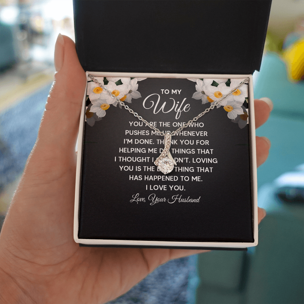 Alluring Beauty Necklace:To My Wife I Love Your Husband