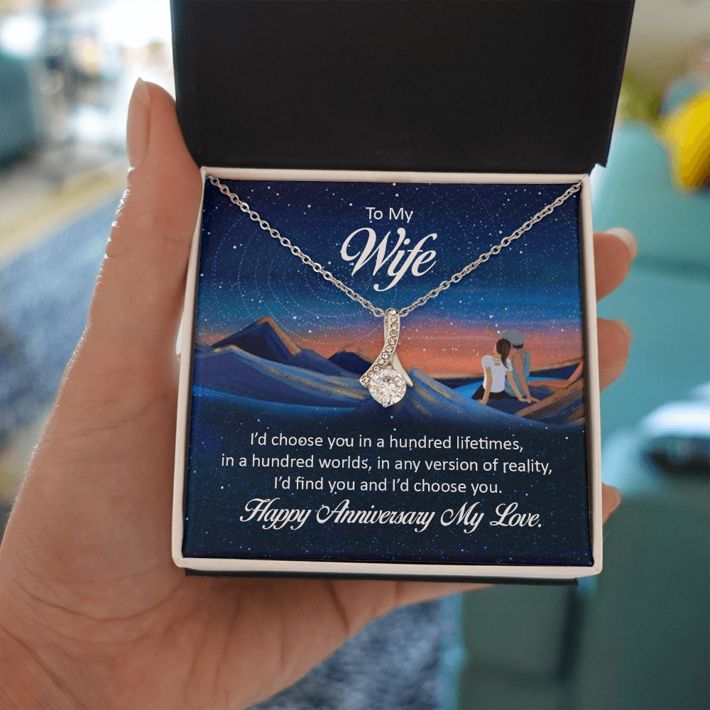 Alluring Beauty Necklace:To My Wife Happy Anniversary My Love