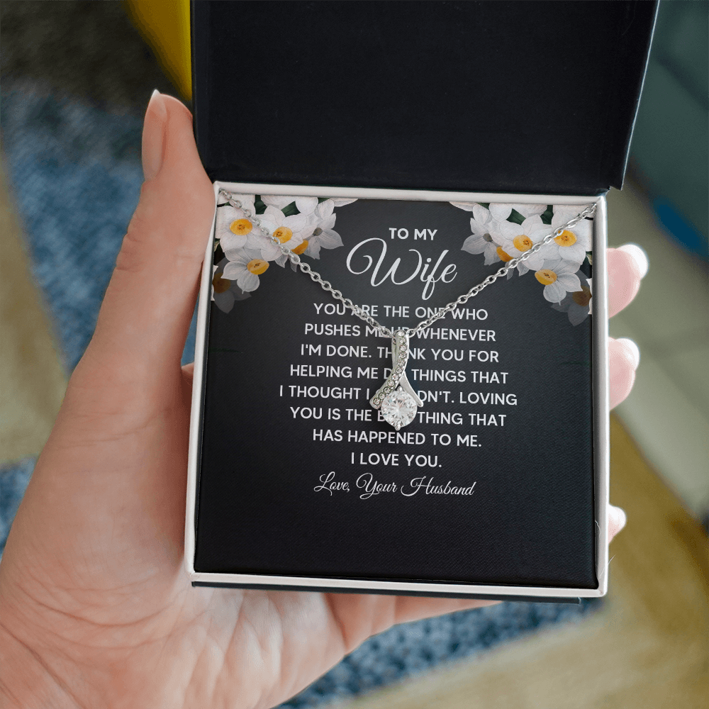 Alluring Beauty Necklace:To My Wife I Love Your Husband