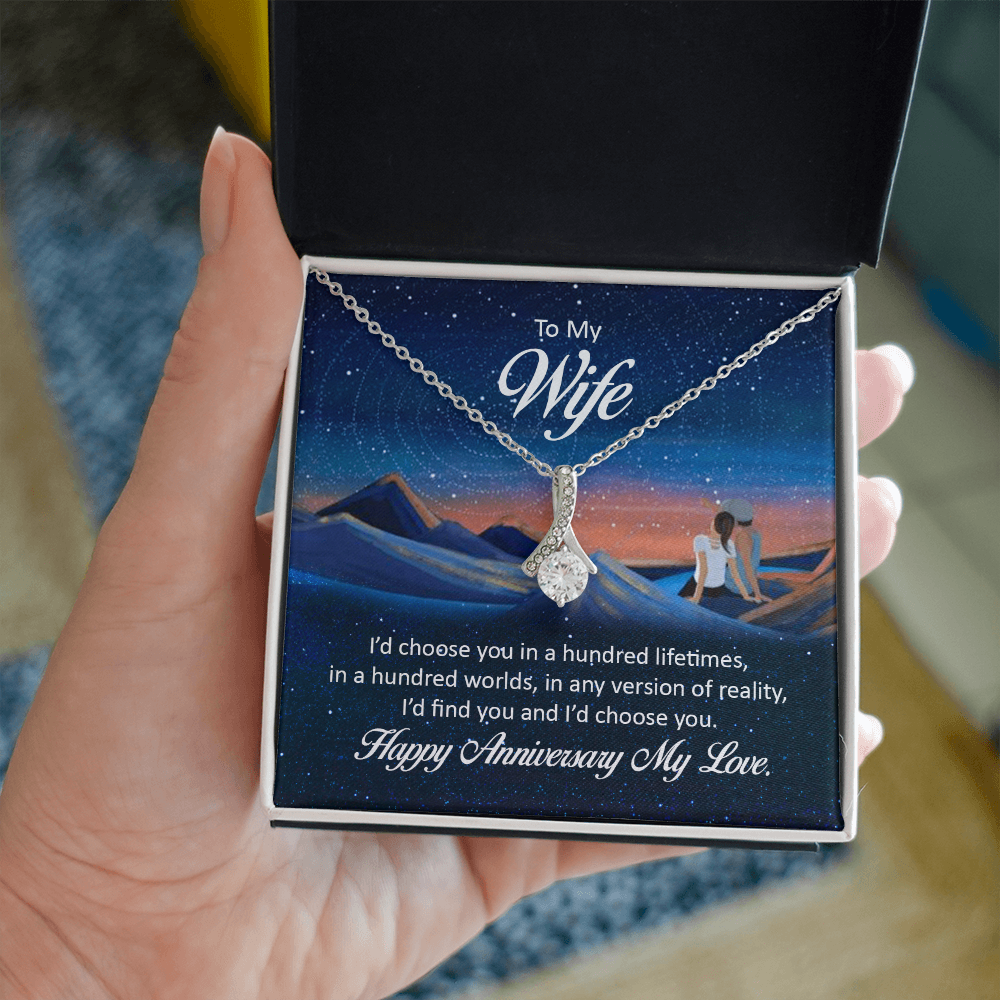 Alluring Beauty Necklace:To My Wife Happy Anniversary My Love