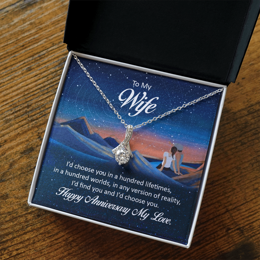 Alluring Beauty Necklace:To My Wife Happy Anniversary My Love