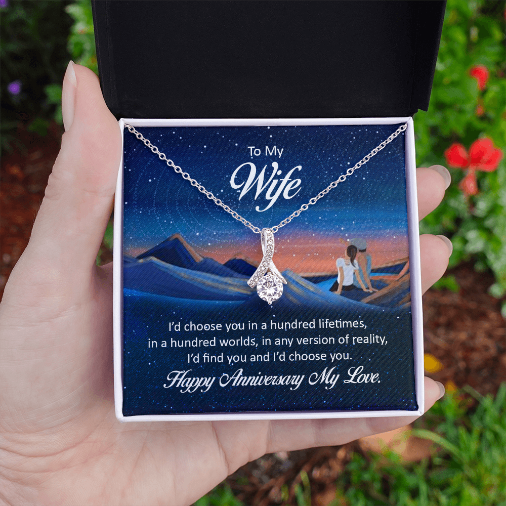 Alluring Beauty Necklace:To My Wife Happy Anniversary My Love