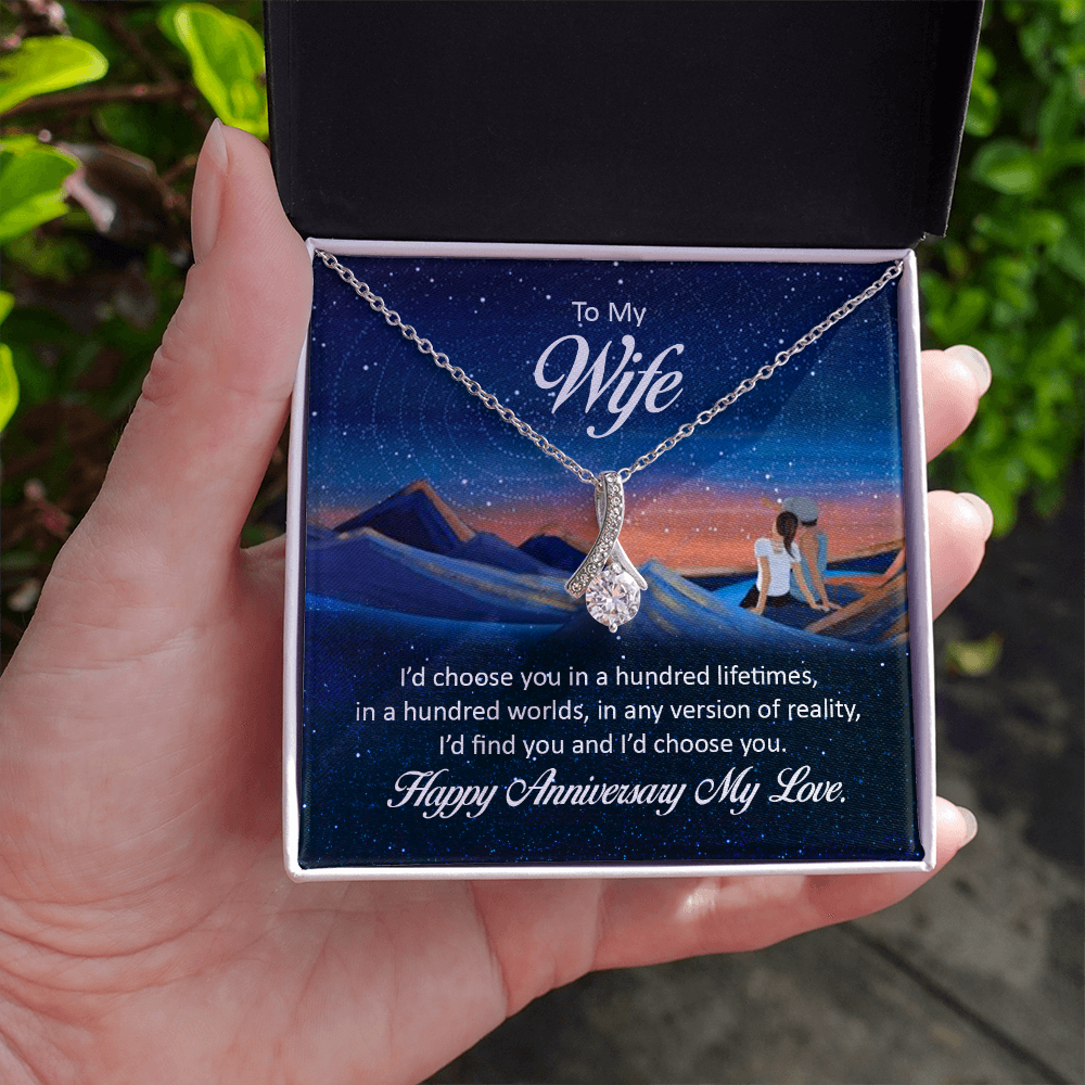 Alluring Beauty Necklace:To My Wife Happy Anniversary My Love