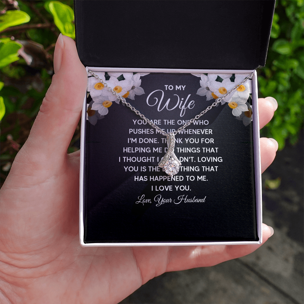 Alluring Beauty Necklace:To My Wife I Love Your Husband