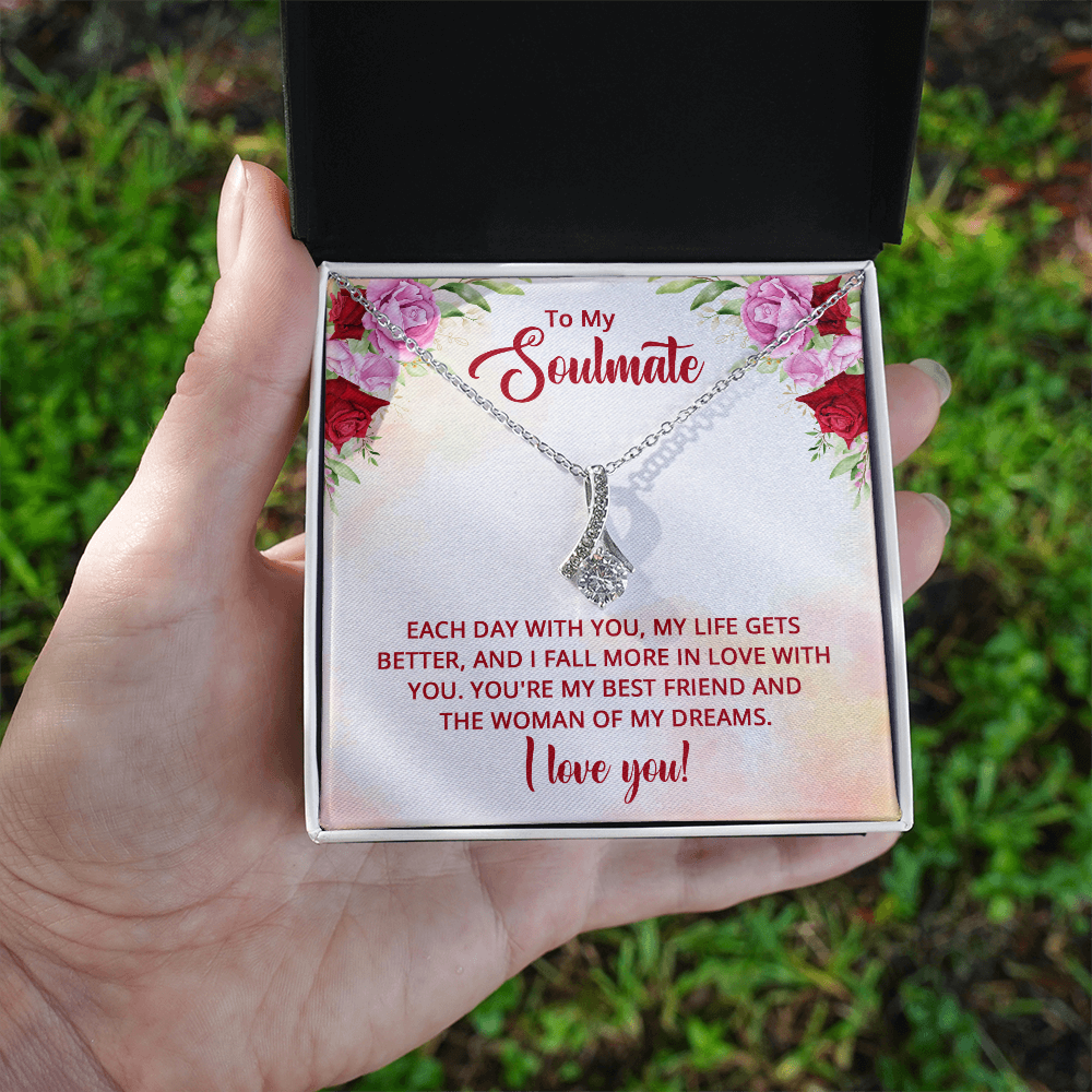 Alluring Beauty Necklace:To My Soulmate Each Day With You