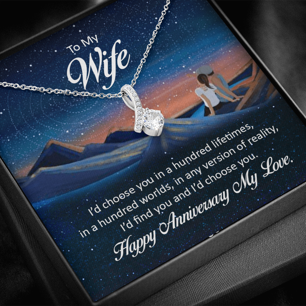 Alluring Beauty Necklace:To My Wife Happy Anniversary My Love