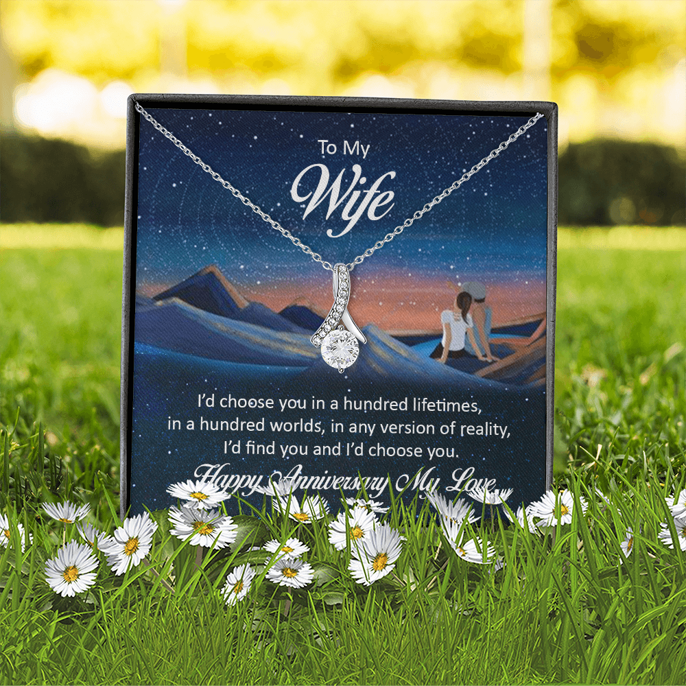 Alluring Beauty Necklace:To My Wife Happy Anniversary My Love