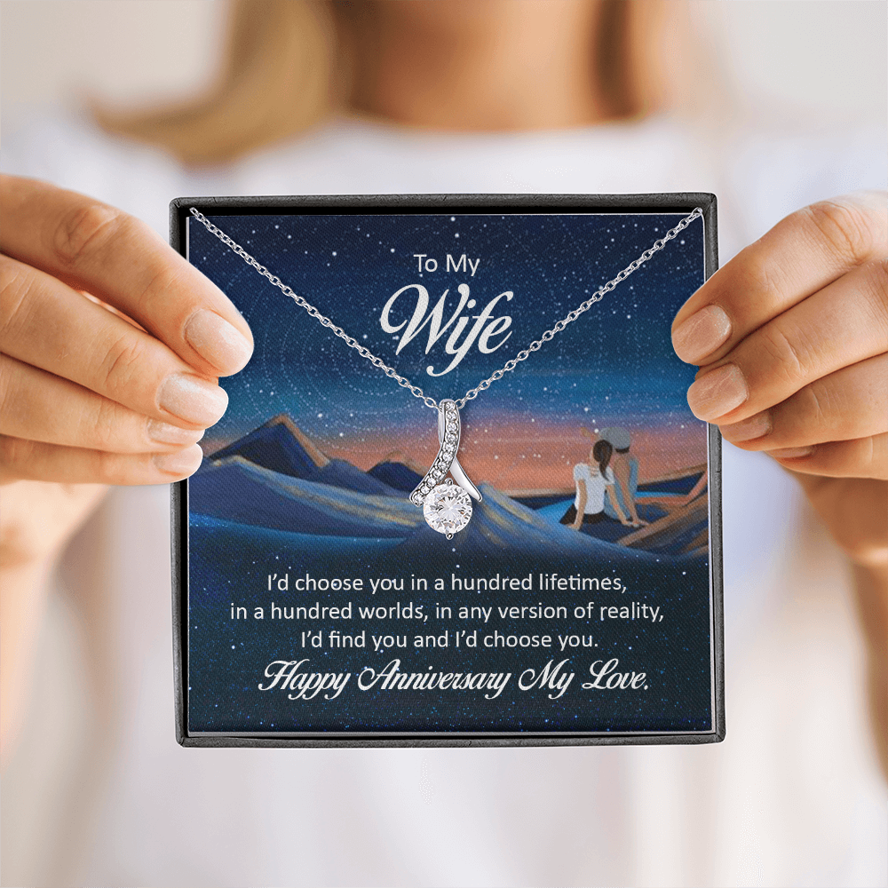 Alluring Beauty Necklace:To My Wife Happy Anniversary My Love