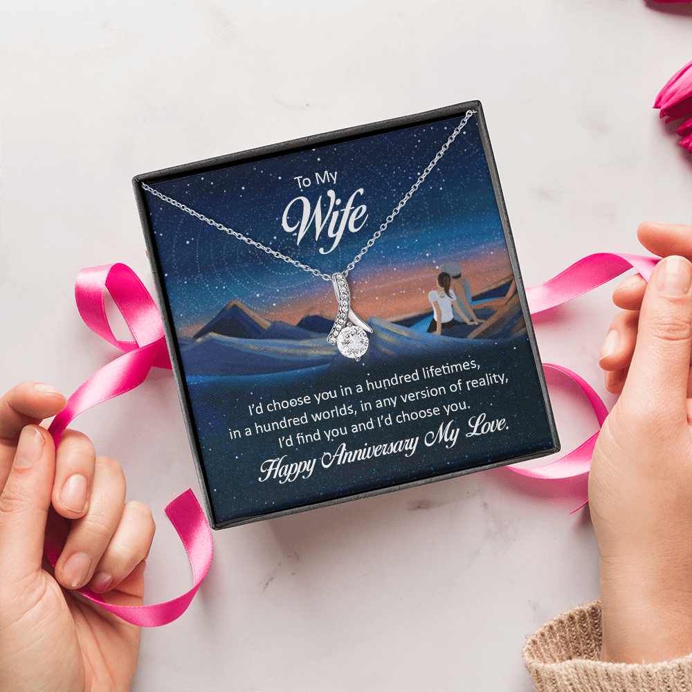 Alluring Beauty Necklace:To My Wife Happy Anniversary My Love