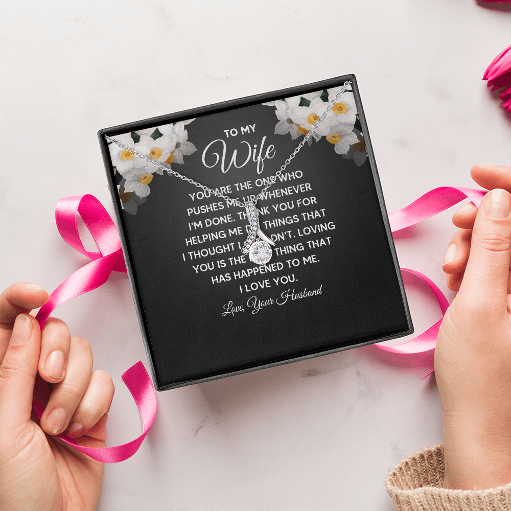 Alluring Beauty Necklace:To My Wife I Love Your Husband