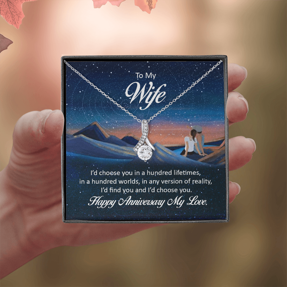 Alluring Beauty Necklace:To My Wife Happy Anniversary My Love