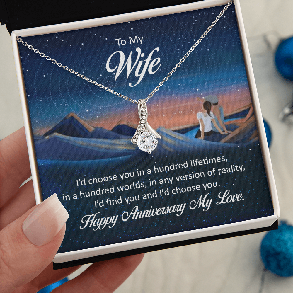 Alluring Beauty Necklace:To My Wife Happy Anniversary My Love