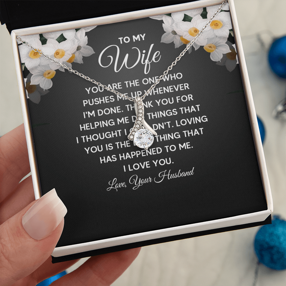 Alluring Beauty Necklace:To My Wife I Love Your Husband