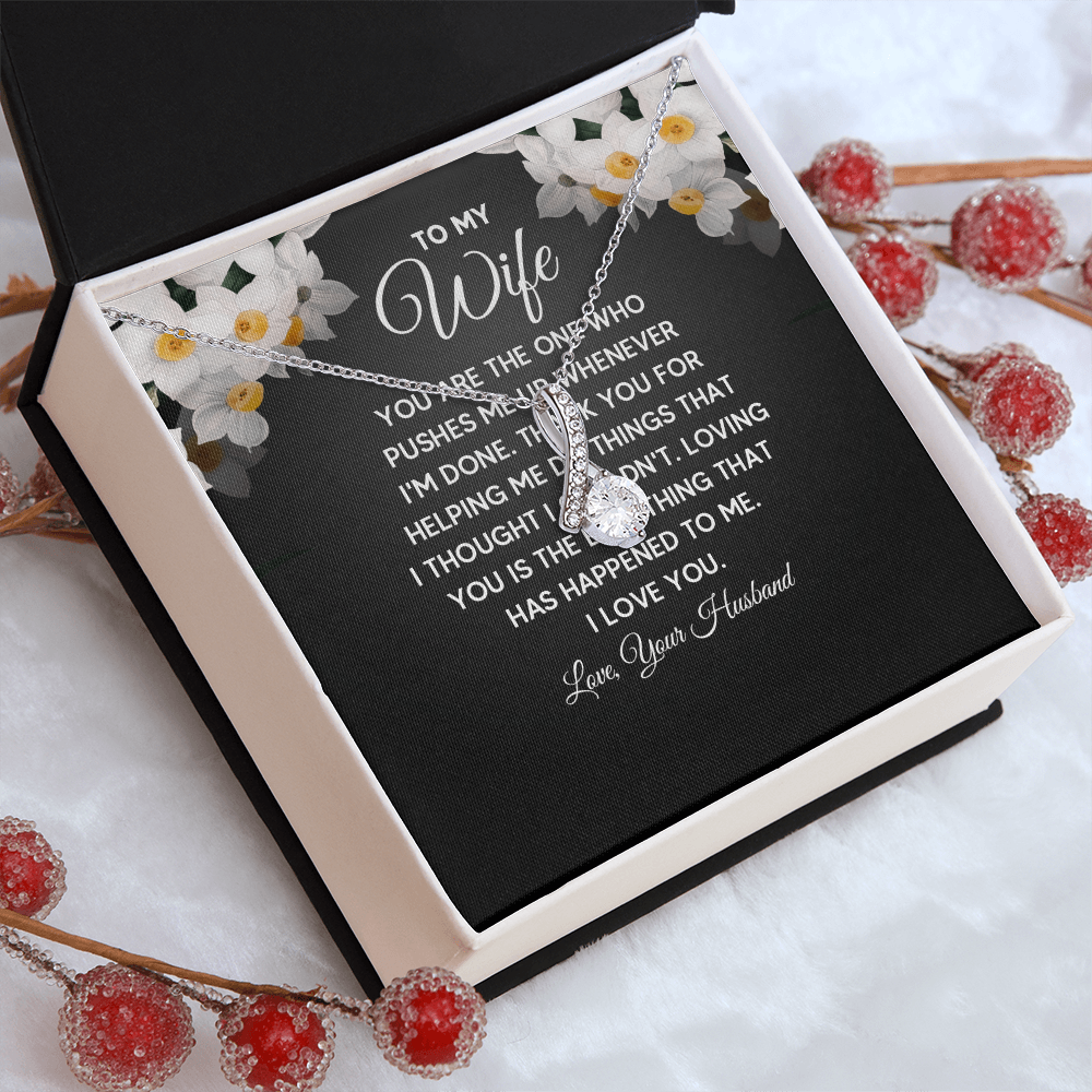 Alluring Beauty Necklace:To My Wife I Love Your Husband