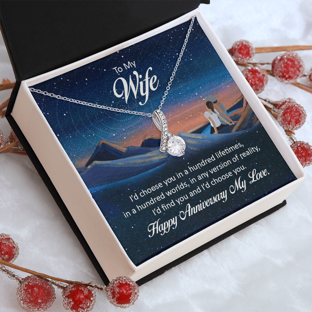 Alluring Beauty Necklace:To My Wife Happy Anniversary My Love