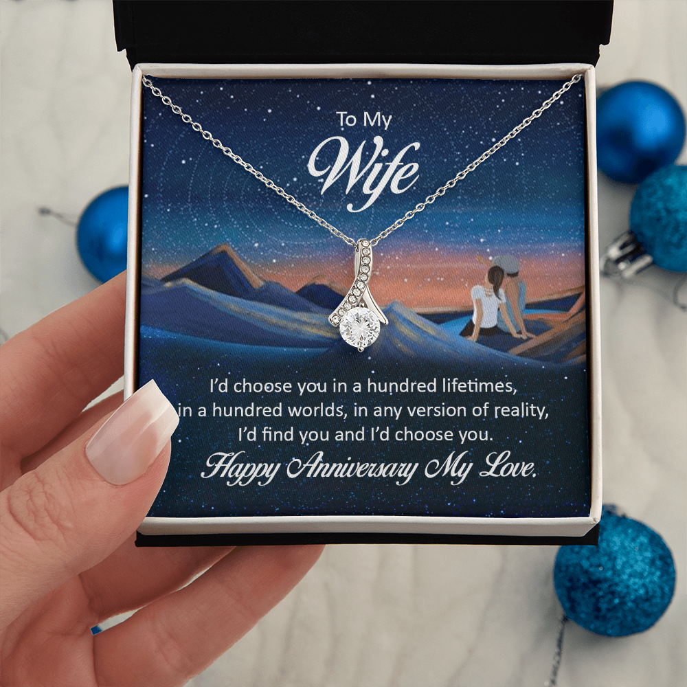 Alluring Beauty Necklace:To My Wife Happy Anniversary My Love