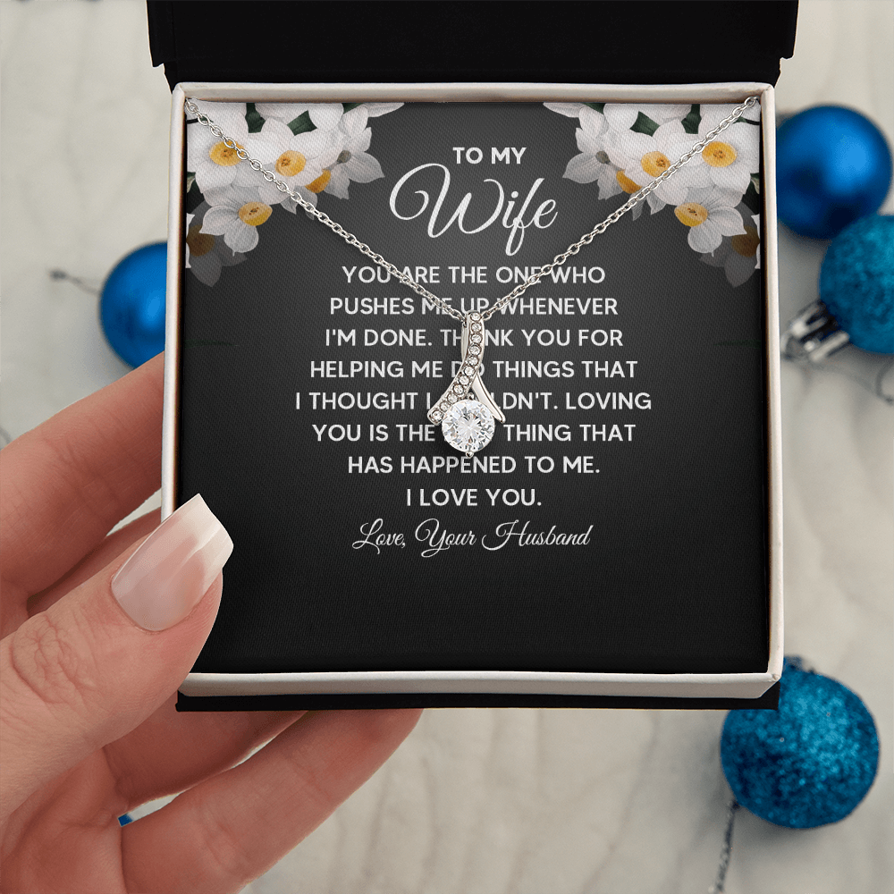 Alluring Beauty Necklace:To My Wife I Love Your Husband