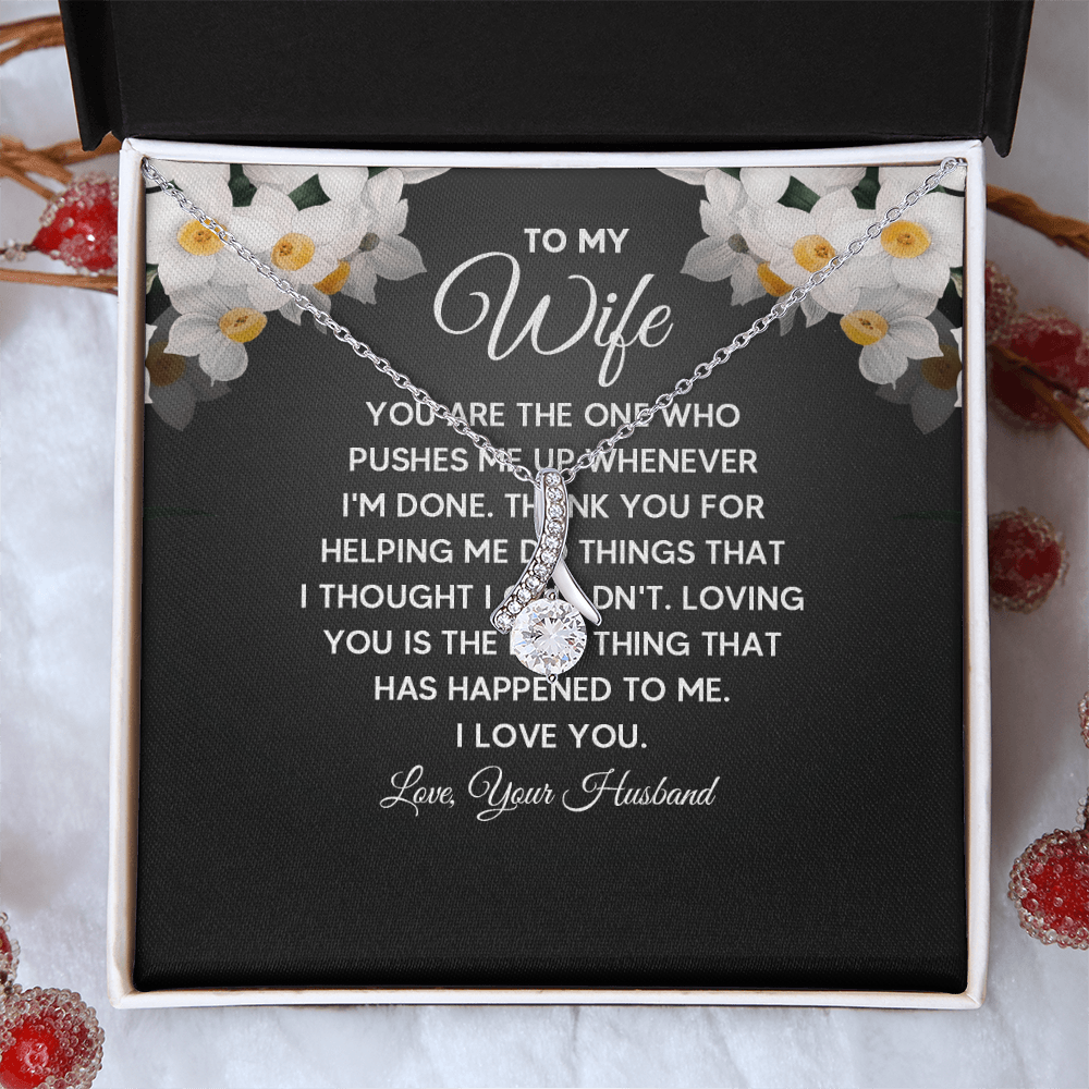 Alluring Beauty Necklace:To My Wife I Love Your Husband