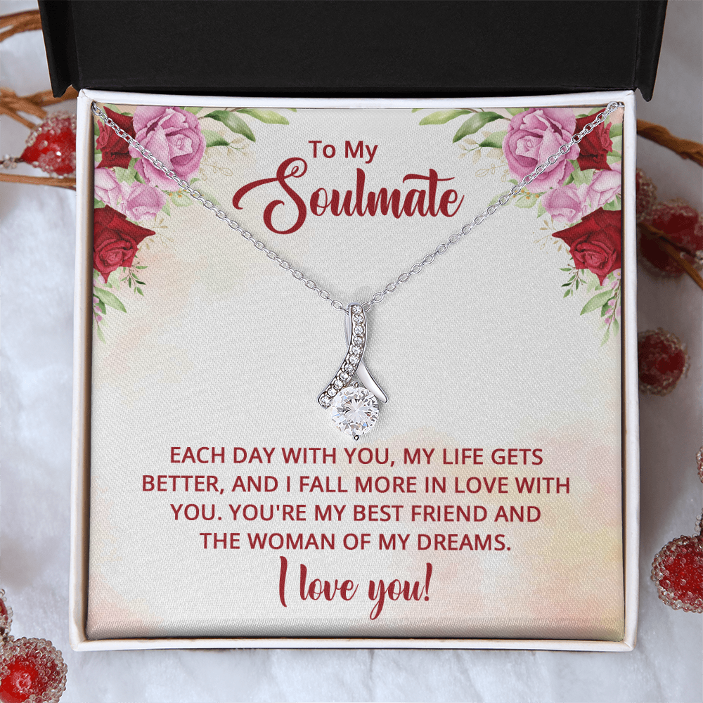 Alluring Beauty Necklace:To My Soulmate Each Day With You