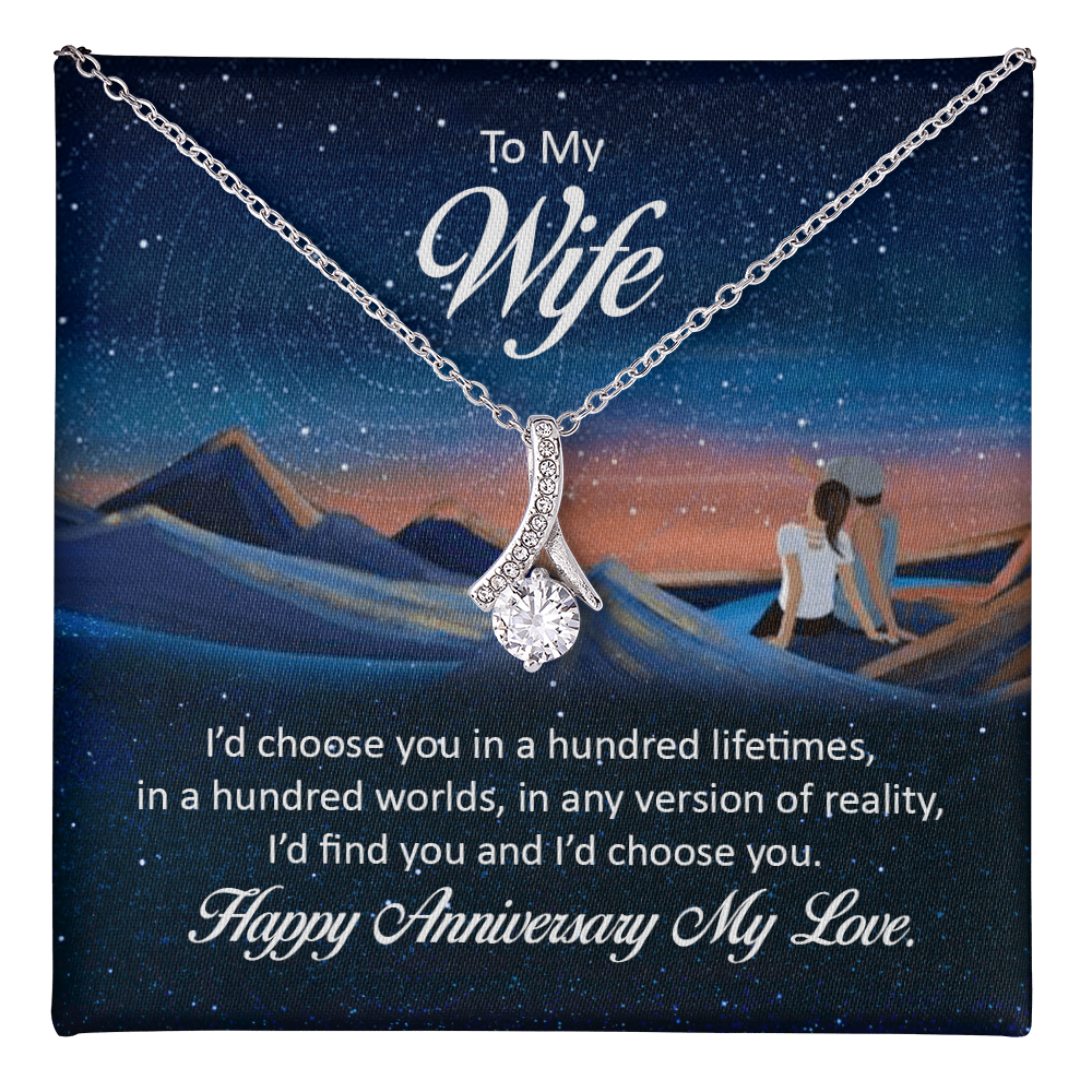 Alluring Beauty Necklace:To My Wife Happy Anniversary My Love