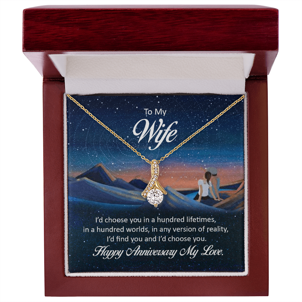 Alluring Beauty Necklace:To My Wife Happy Anniversary My Love