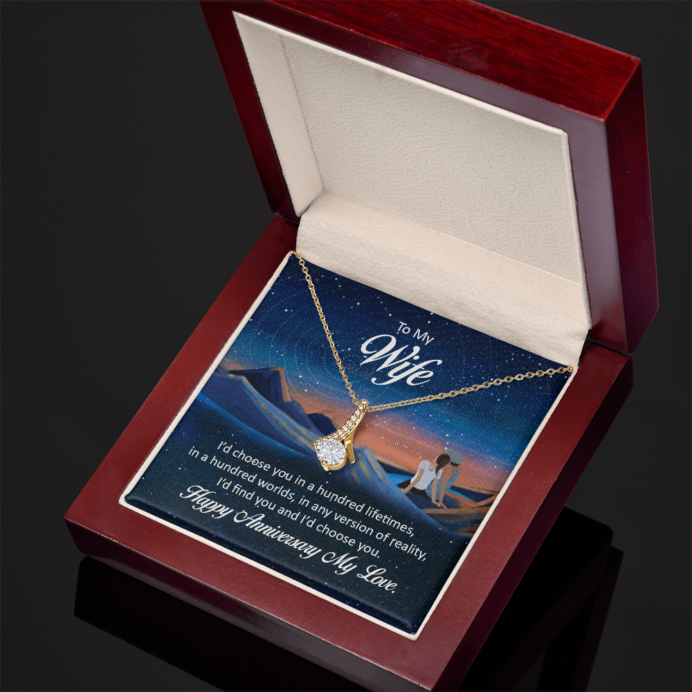 Alluring Beauty Necklace:To My Wife Happy Anniversary My Love