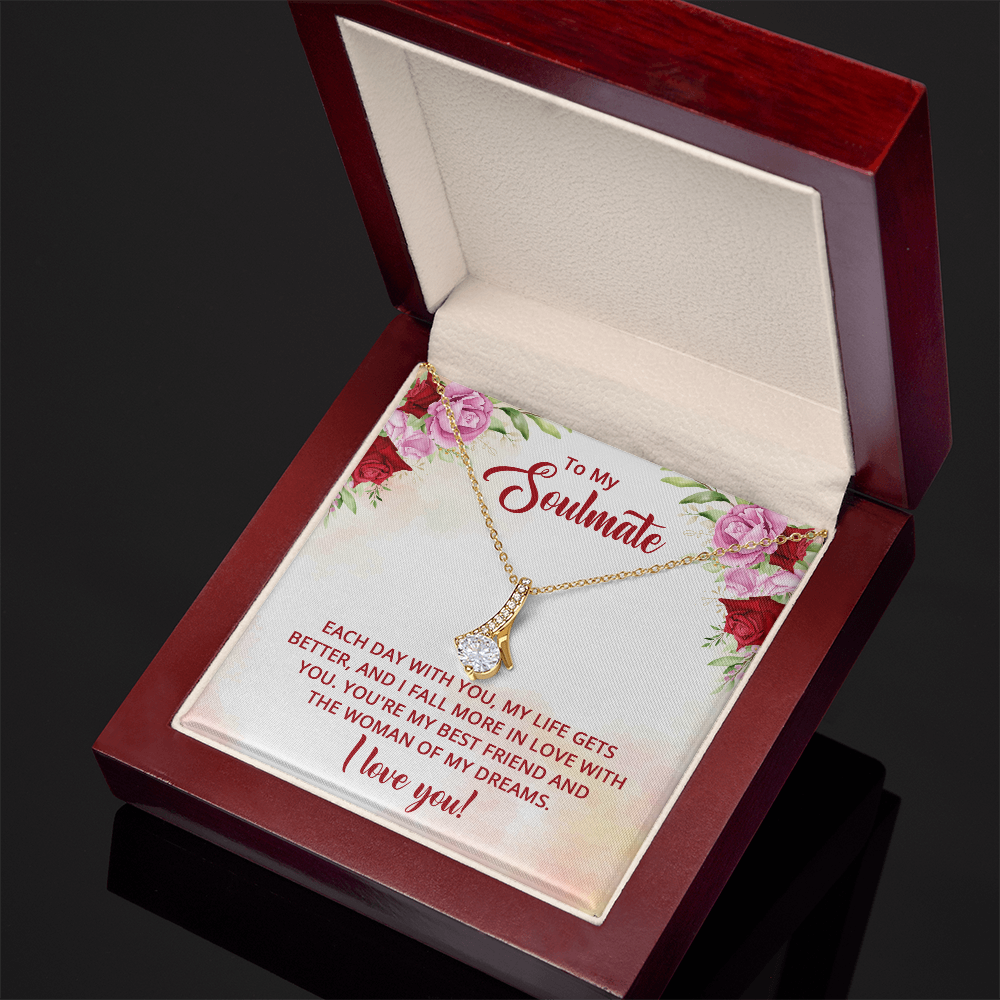 Alluring Beauty Necklace:To My Soulmate Each Day With You
