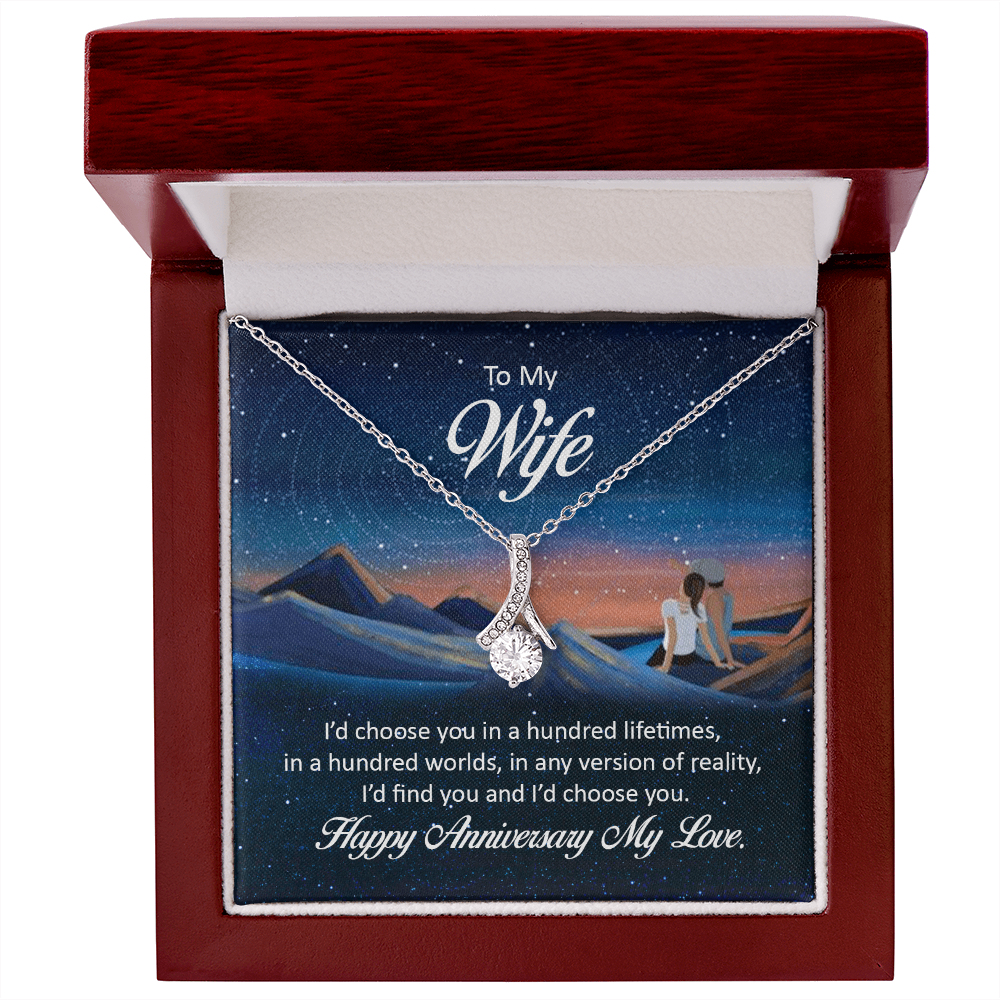 Alluring Beauty Necklace:To My Wife Happy Anniversary My Love