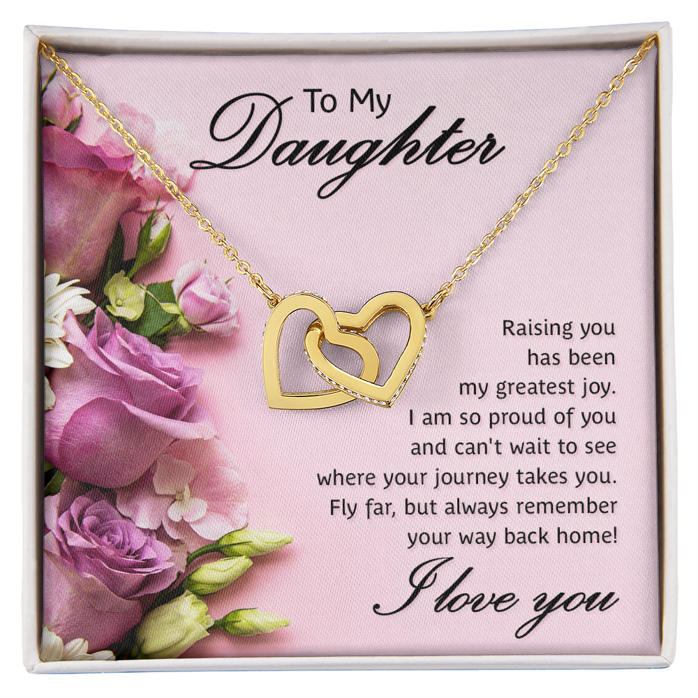 Interlocking Hearts Necklace To My Daughter My Greatest Joy