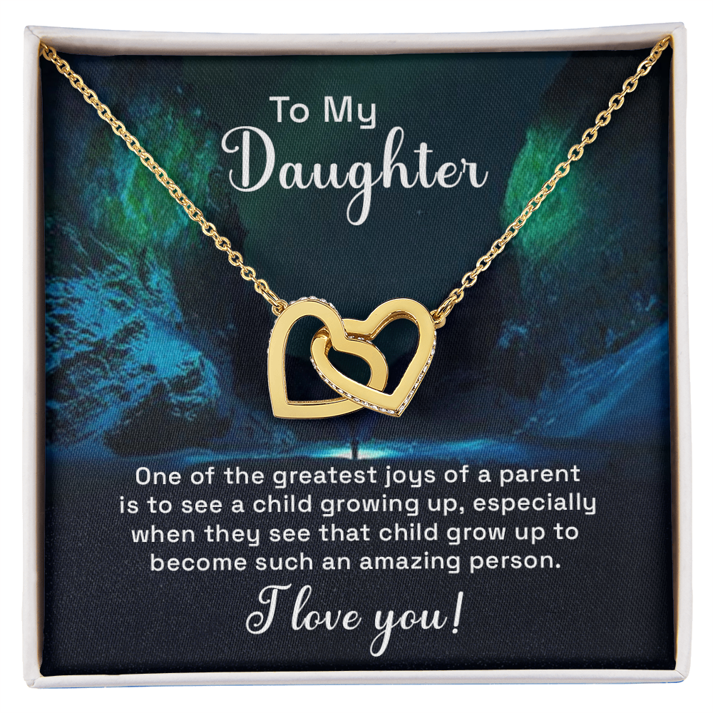 Interlocking Hearts Necklace : To My Daughter I Love You
