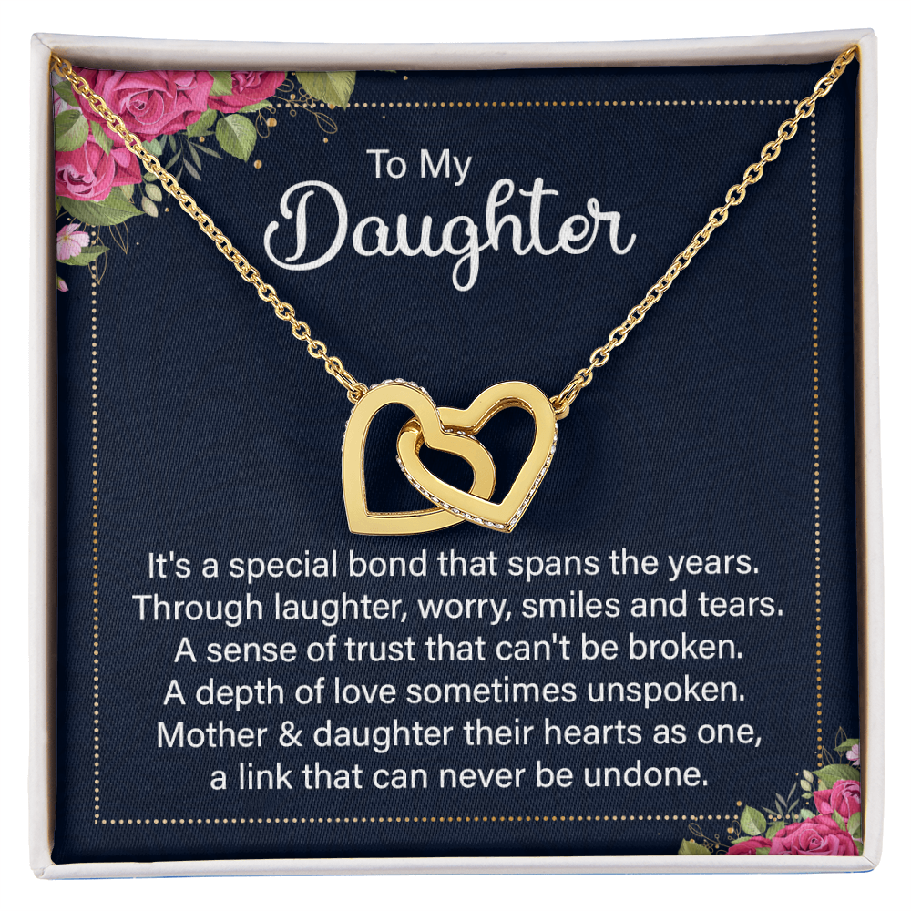 Interlocking Hearts Necklace :To My Daughter It's A Special Bond