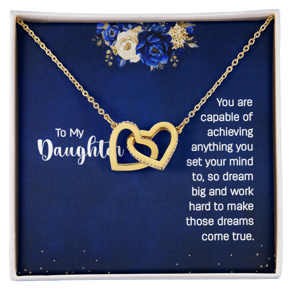Interlocking Hearts Necklace : To My Daughter You Are Capable
