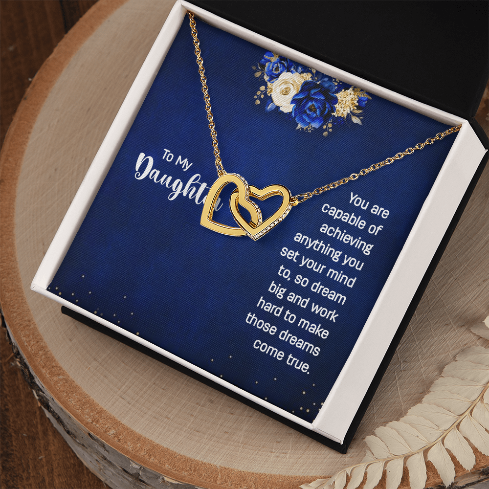 Interlocking Hearts Necklace : To My Daughter You Are Capable