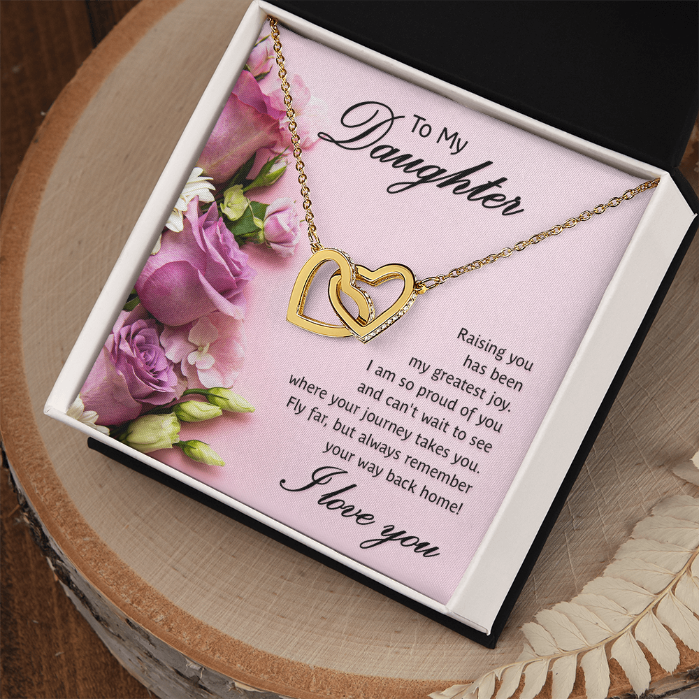 Interlocking Hearts Necklace To My Daughter My Greatest Joy