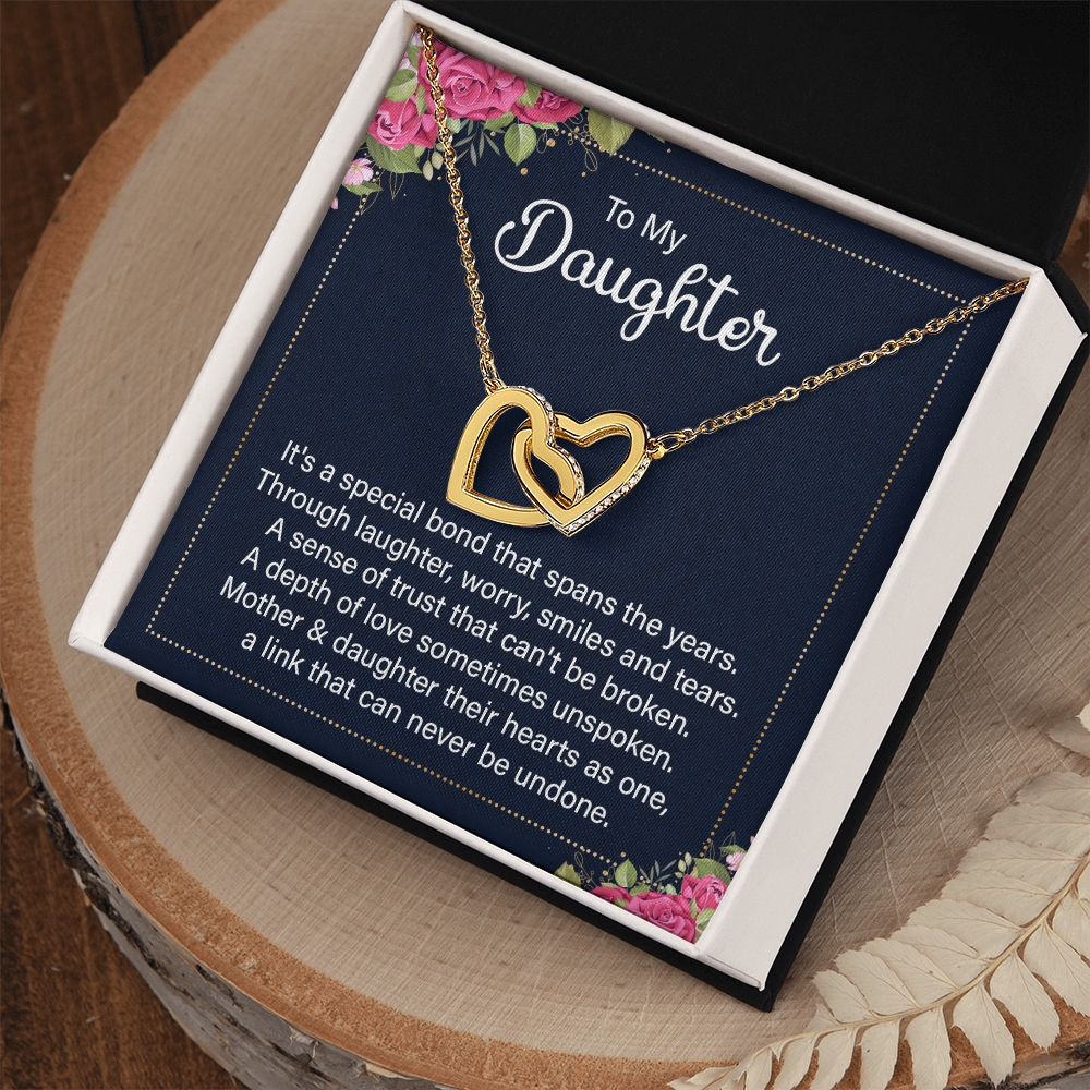 Interlocking Hearts Necklace :To My Daughter It's A Special Bond