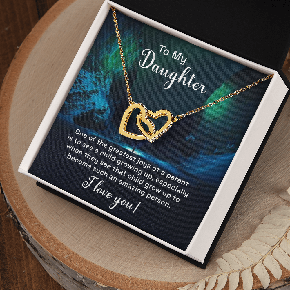 Interlocking Hearts Necklace : To My Daughter I Love You