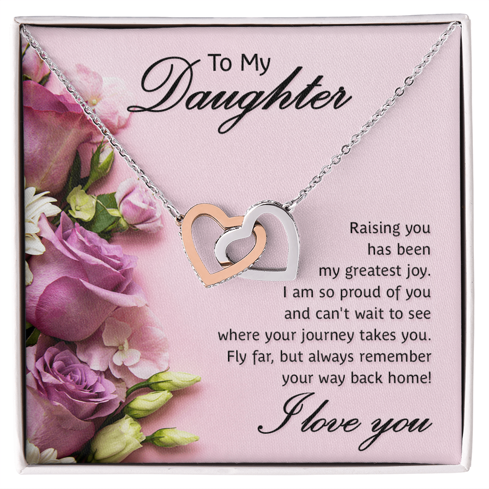 Interlocking Hearts Necklace To My Daughter My Greatest Joy
