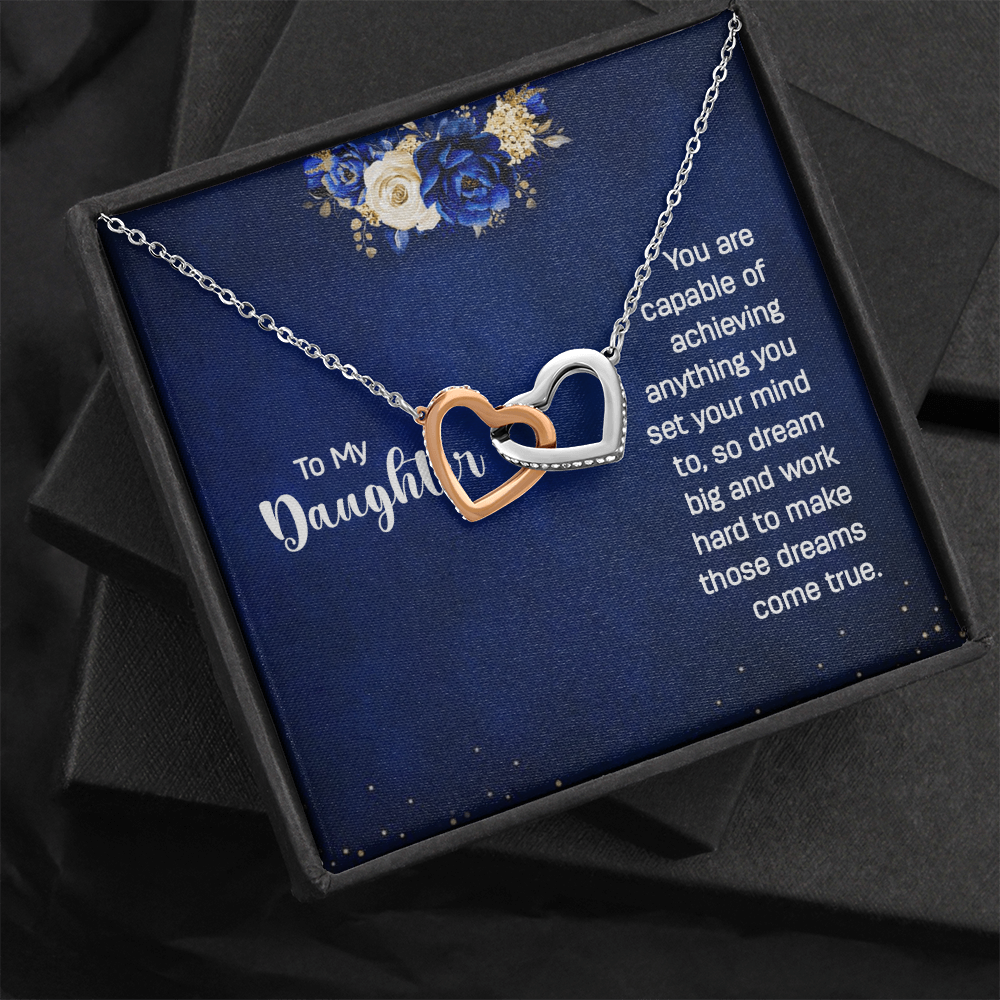 Interlocking Hearts Necklace : To My Daughter You Are Capable