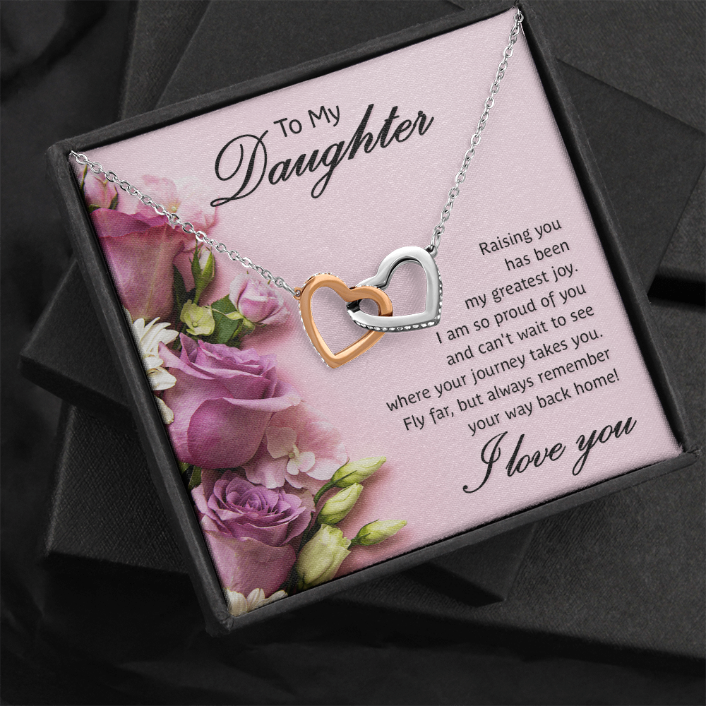 Interlocking Hearts Necklace To My Daughter My Greatest Joy