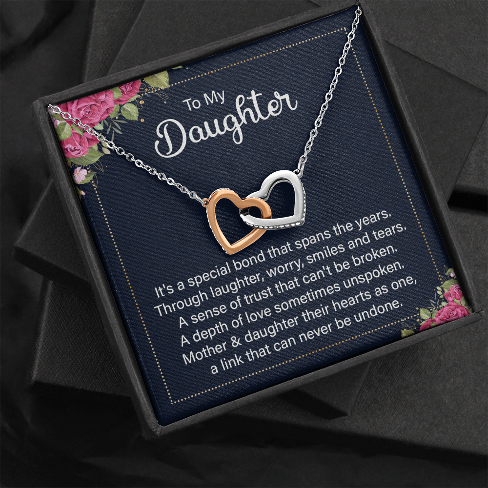 Interlocking Hearts Necklace :To My Daughter It's A Special Bond