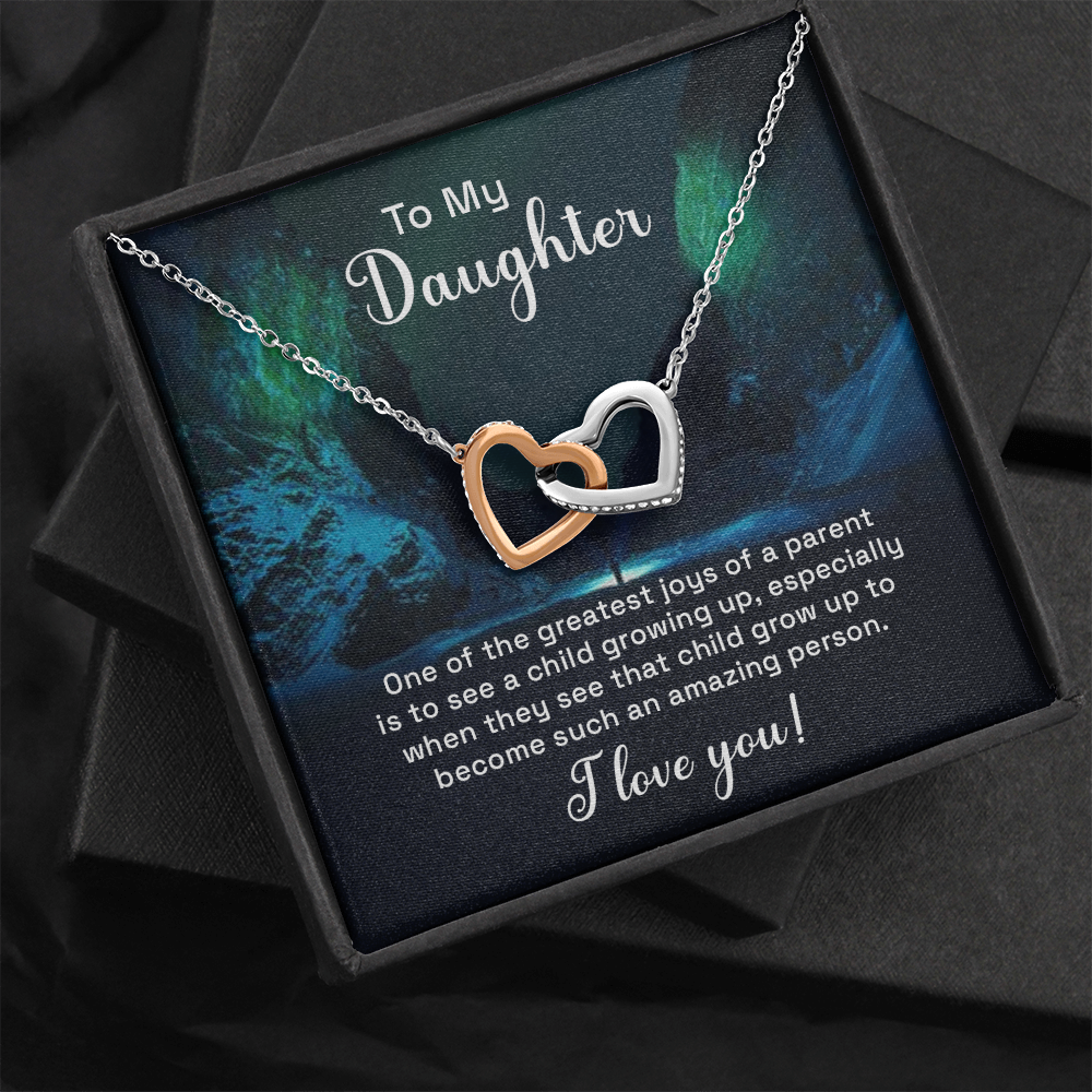 Interlocking Hearts Necklace : To My Daughter I Love You