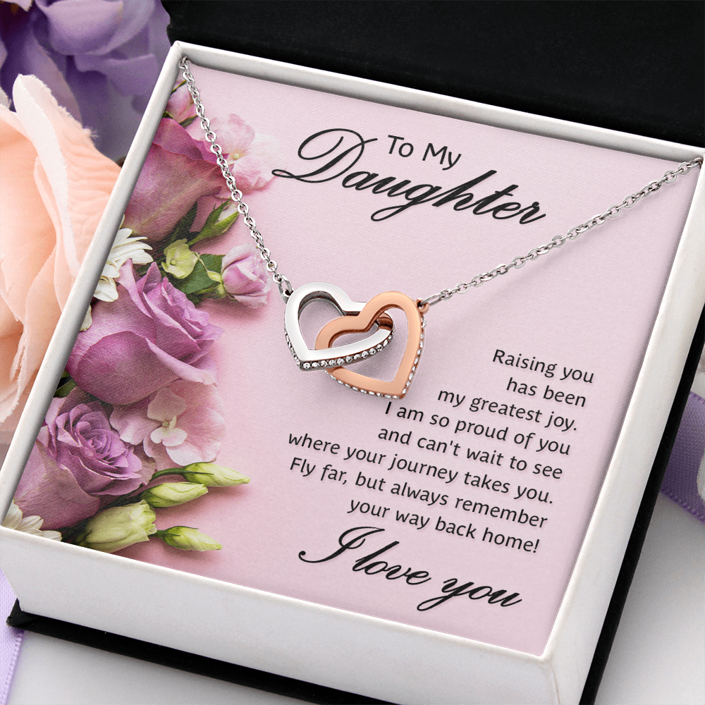 Interlocking Hearts Necklace To My Daughter My Greatest Joy