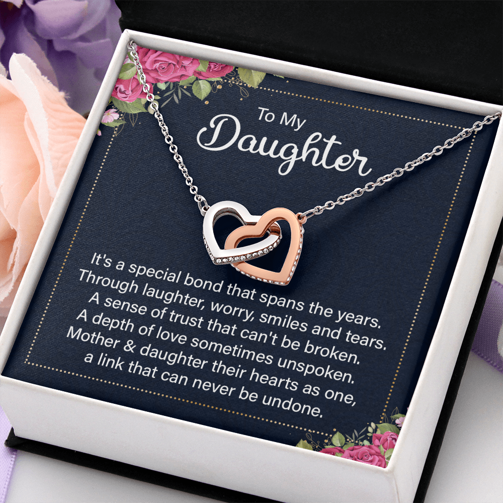 Interlocking Hearts Necklace :To My Daughter It's A Special Bond